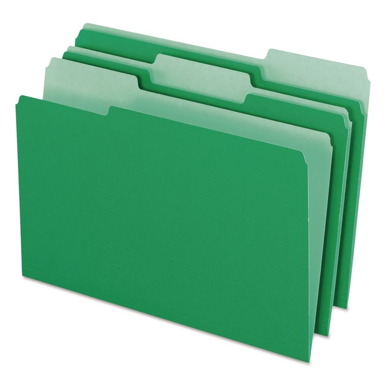 Pendaflex 1/3-Cut Tabs Assorted Legal Size Colored File Folders - Green/Light Green (100/Box)